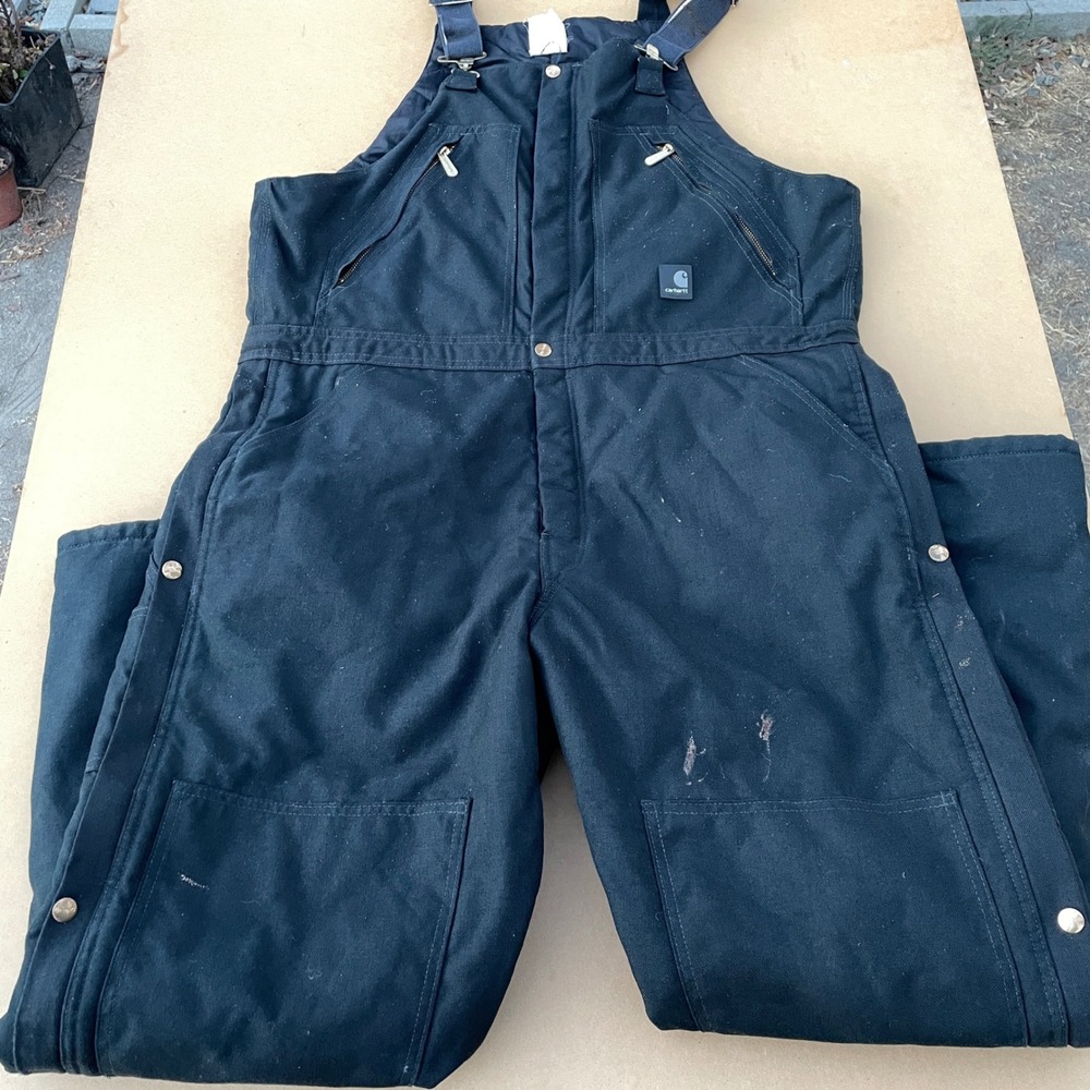 Carhartt Extremes Arctic Overalls Mens 38x32 Black Workwear Insulated R33 BLK